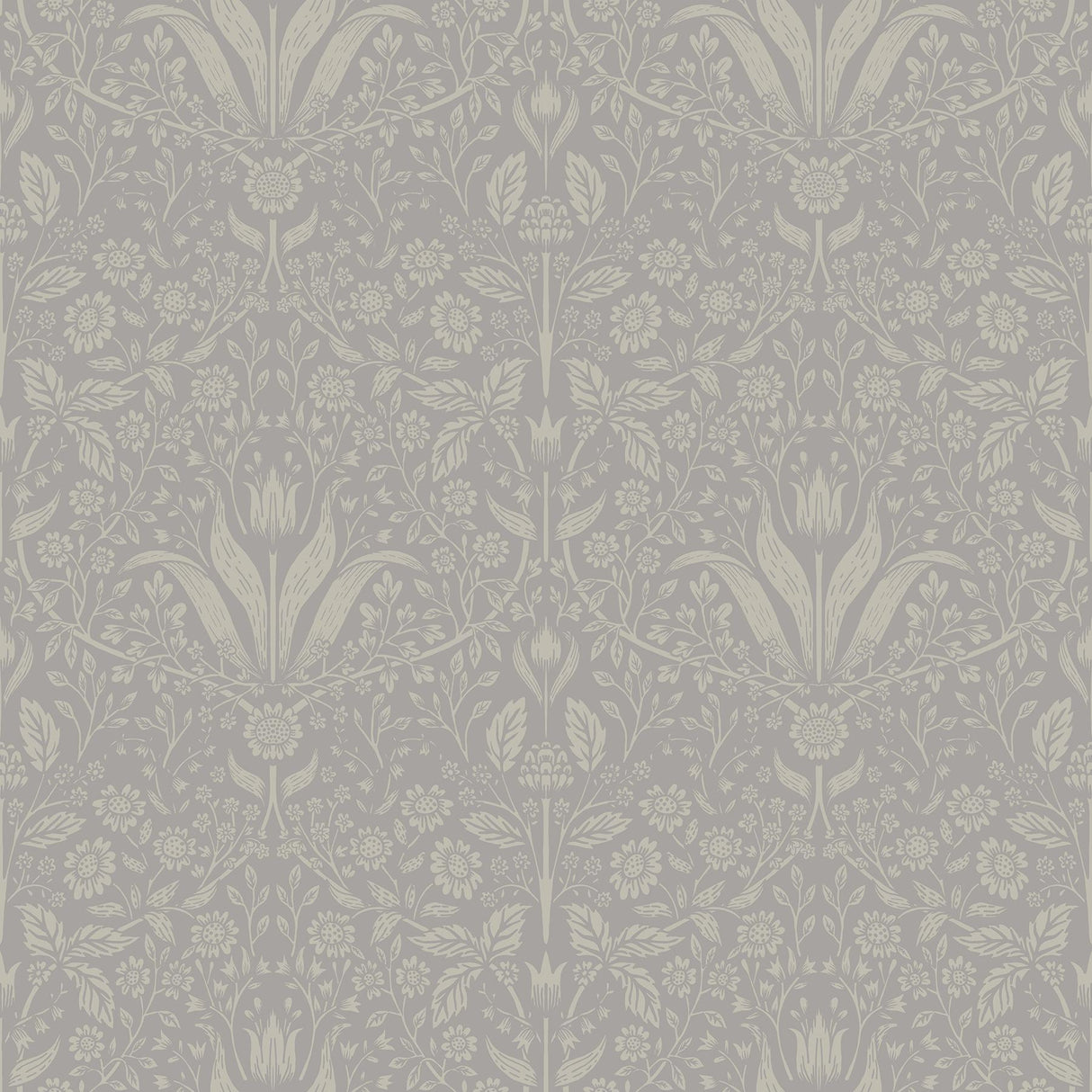A-Street Prints Mara Grey Tulip Ogee Wallpaper