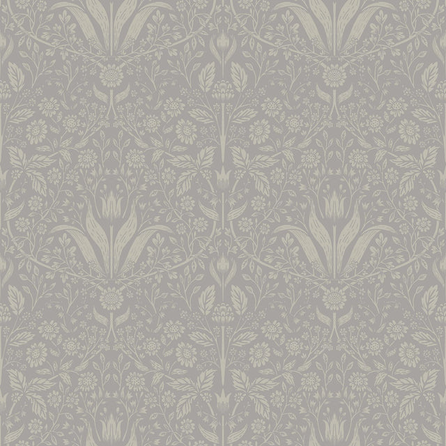 A-Street Prints Mara Grey Tulip Ogee Wallpaper
