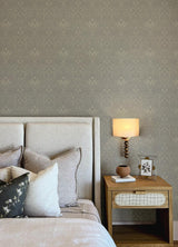 A-Street Prints Mara Grey Tulip Ogee Wallpaper