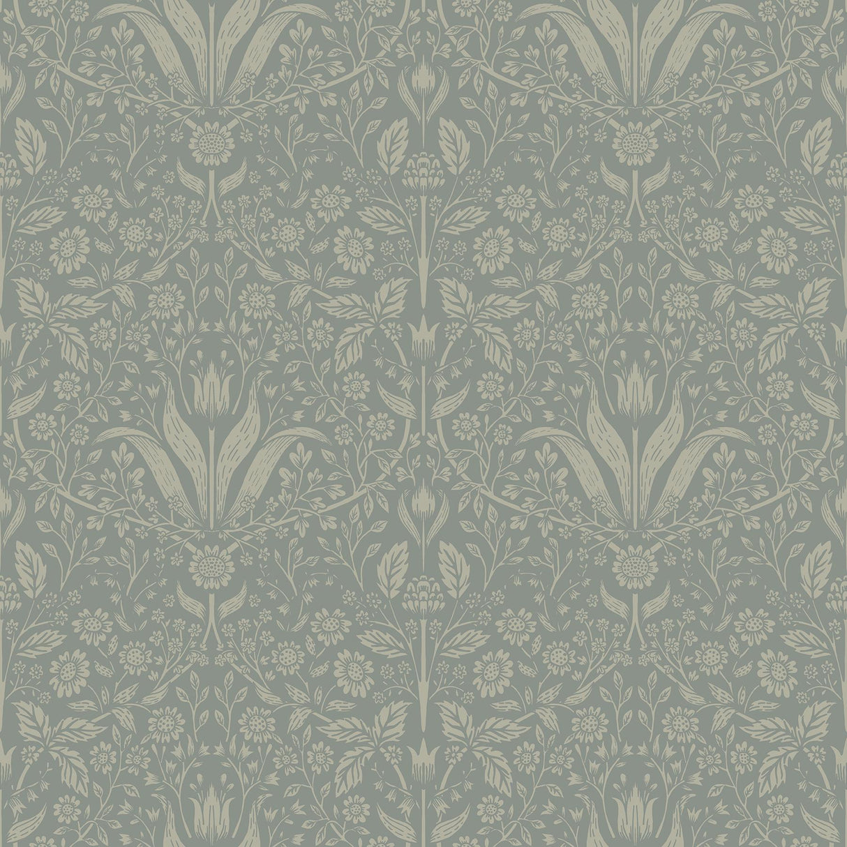 A-Street Prints Mara Green Tulip Ogee Wallpaper