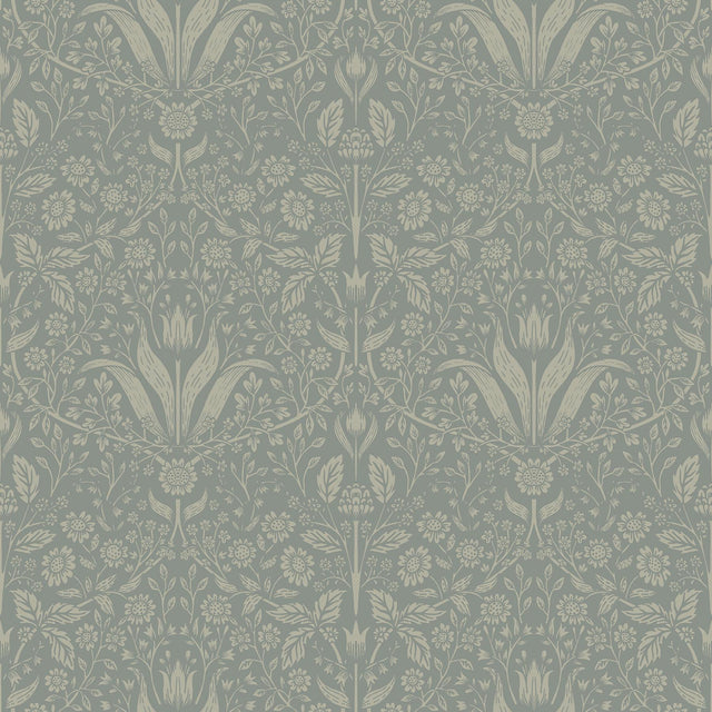 A-Street Prints Mara Green Tulip Ogee Wallpaper