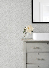 A-Street Prints Lindlöv Grey Leafy Vines Wallpaper