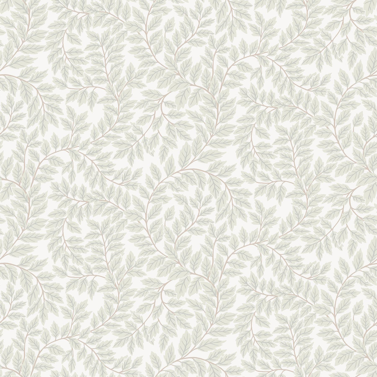A-Street Prints Lindlöv Light Grey Leafy Vines Wallpaper