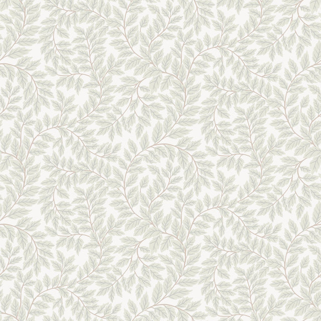 A-Street Prints Lindlöv Light Grey Leafy Vines Wallpaper