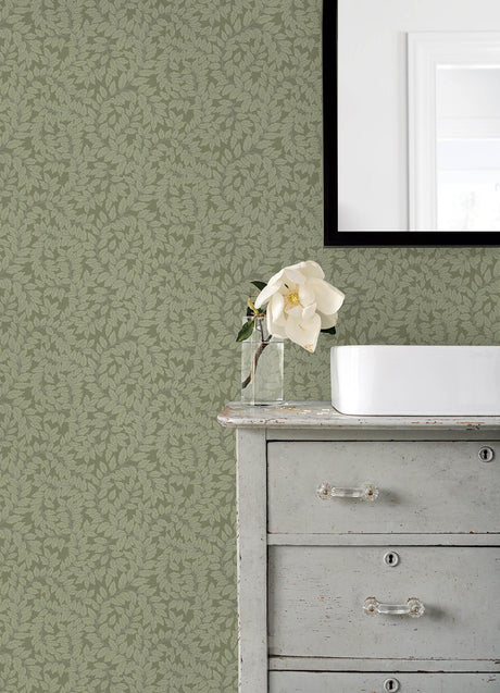 A-Street Prints Lindlöv Moss Leafy Vines Wallpaper
