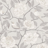 A-Street Prints Bernadina Grey Rosebush Wallpaper