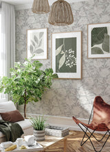 A-Street Prints Bernadina Grey Rosebush Wallpaper