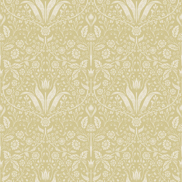 A-Street Prints Mara Yellow Tulip Ogee Wallpaper