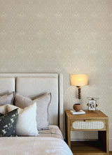 A-Street Prints Mara Beige Tulip Ogee Wallpaper