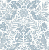 A-Street Prints Nestle Blue Bird Block Print Wallpaper