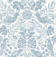 A-Street Prints Nestle Blue Bird Block Print Wallpaper
