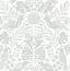 A-Street Prints Nestle Light Grey Bird Block Print Wallpaper