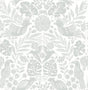 A-Street Prints Nestle Light Grey Bird Block Print Wallpaper