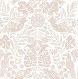 A-Street Prints Nestle Pink Bird Block Print Wallpaper