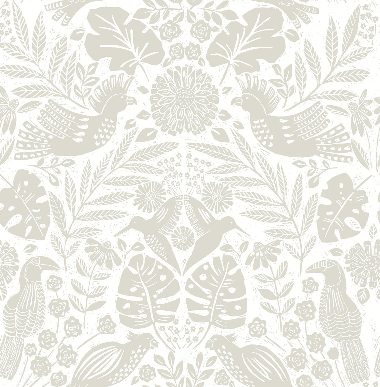 A-Street Prints Nestle Dove Bird Block Print Wallpaper