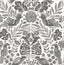 A-Street Prints Nestle Charcoal Bird Block Print Wallpaper
