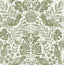 A-Street Prints Nestle Green Bird Block Print Wallpaper