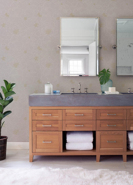 A-Street Prints Gardena Lavender Embroidered Floral Wallpaper