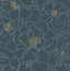 A-Street Prints Gardena Indigo Embroidered Floral Wallpaper