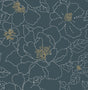 A-Street Prints Gardena Indigo Embroidered Floral Wallpaper