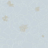 A-Street Prints Gardena Sky Blue Embroidered Floral Wallpaper