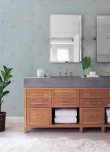 A-Street Prints Gardena Sky Blue Embroidered Floral Wallpaper