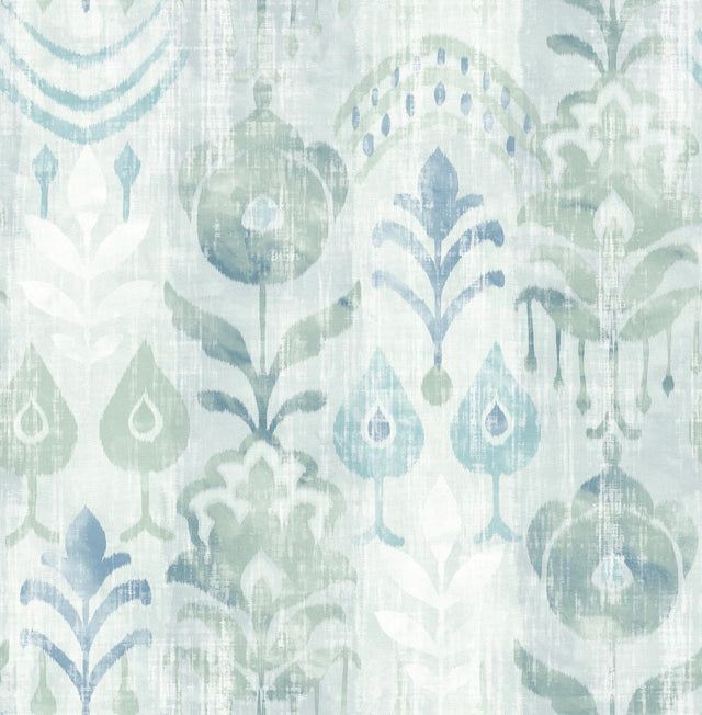 A-Street Prints Pavord Green Floral Shibori Wallpaper