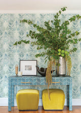 A-Street Prints Pavord Green Floral Shibori Wallpaper
