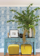 A-Street Prints Pavord Blue Floral Shibori Wallpaper