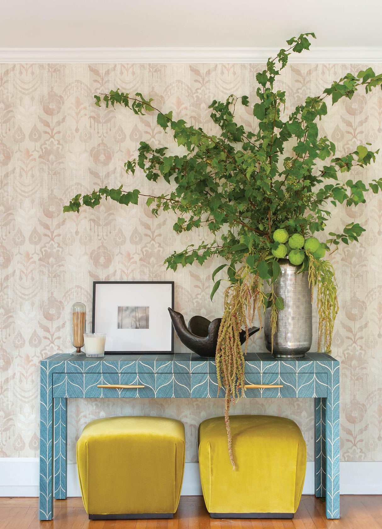 A-Street Prints Pavord Pink Floral Shibori Wallpaper