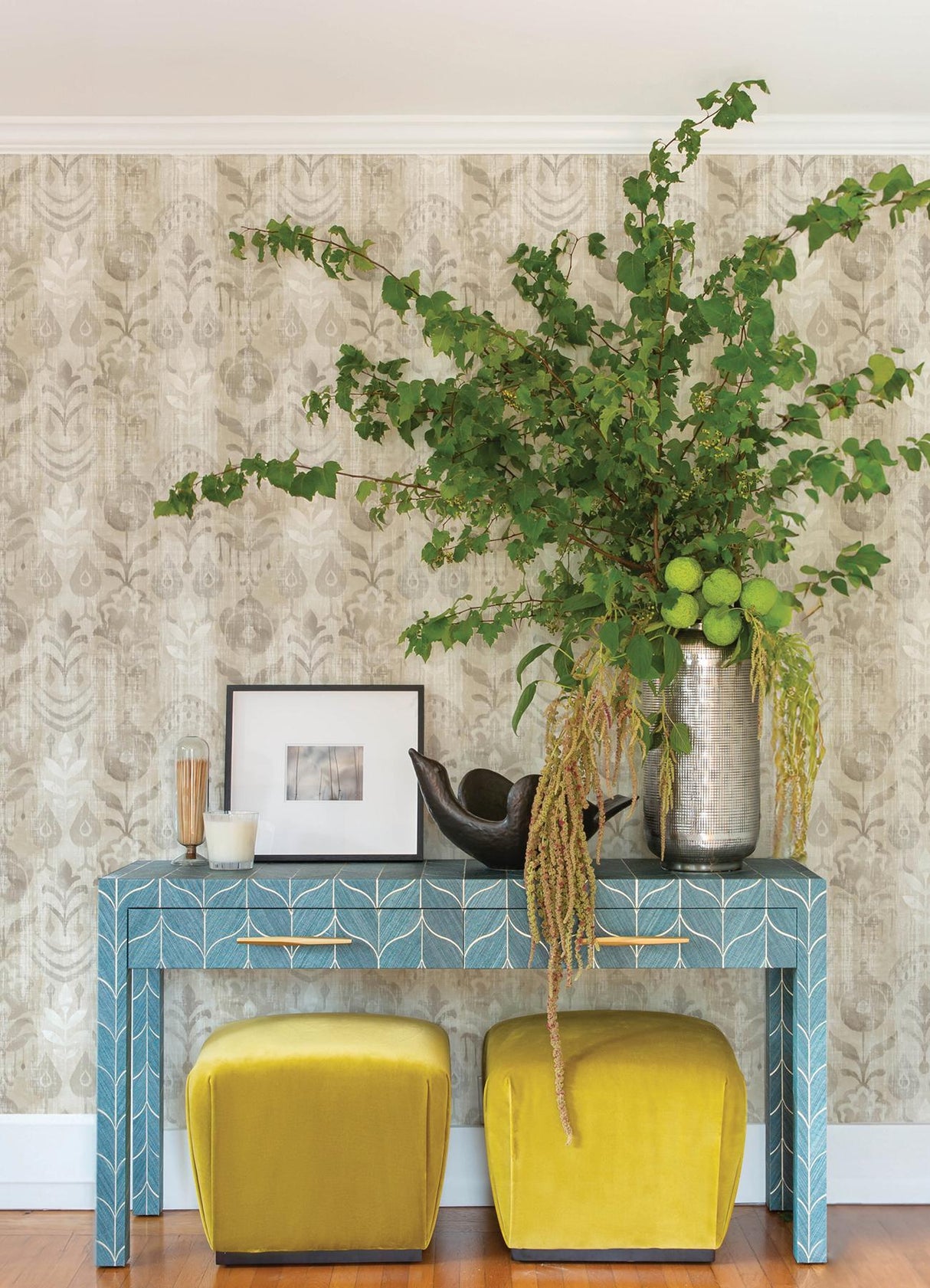 A-Street Prints Pavord Neutral Floral Shibori Wallpaper