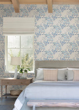 A-Street Prints Cultivate Blue Springtime Blooms Wallpaper