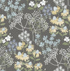 A-Street Prints Cultivate Grey Springtime Blooms Wallpaper