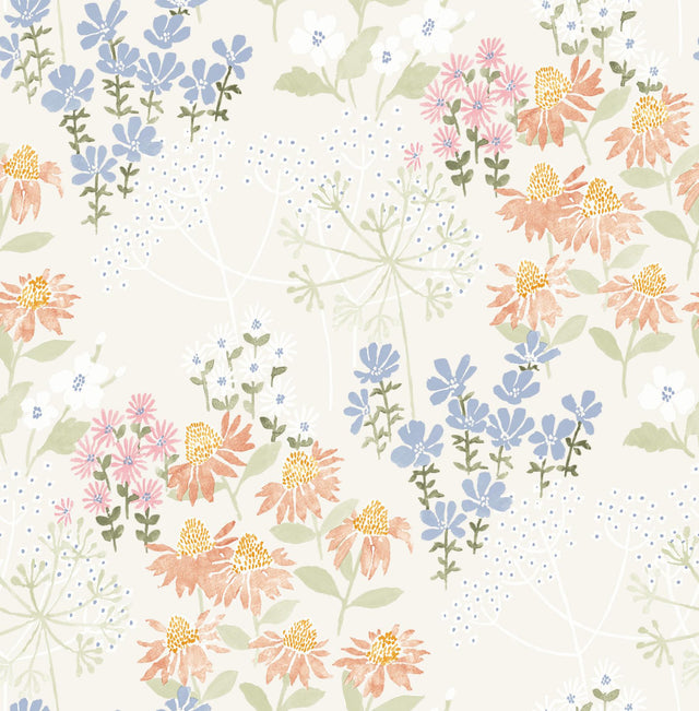 A-Street Prints Cultivate Pastel Springtime Blooms Wallpaper