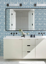 A-Street Prints Bancroft Blue Artistic Stripe Wallpaper