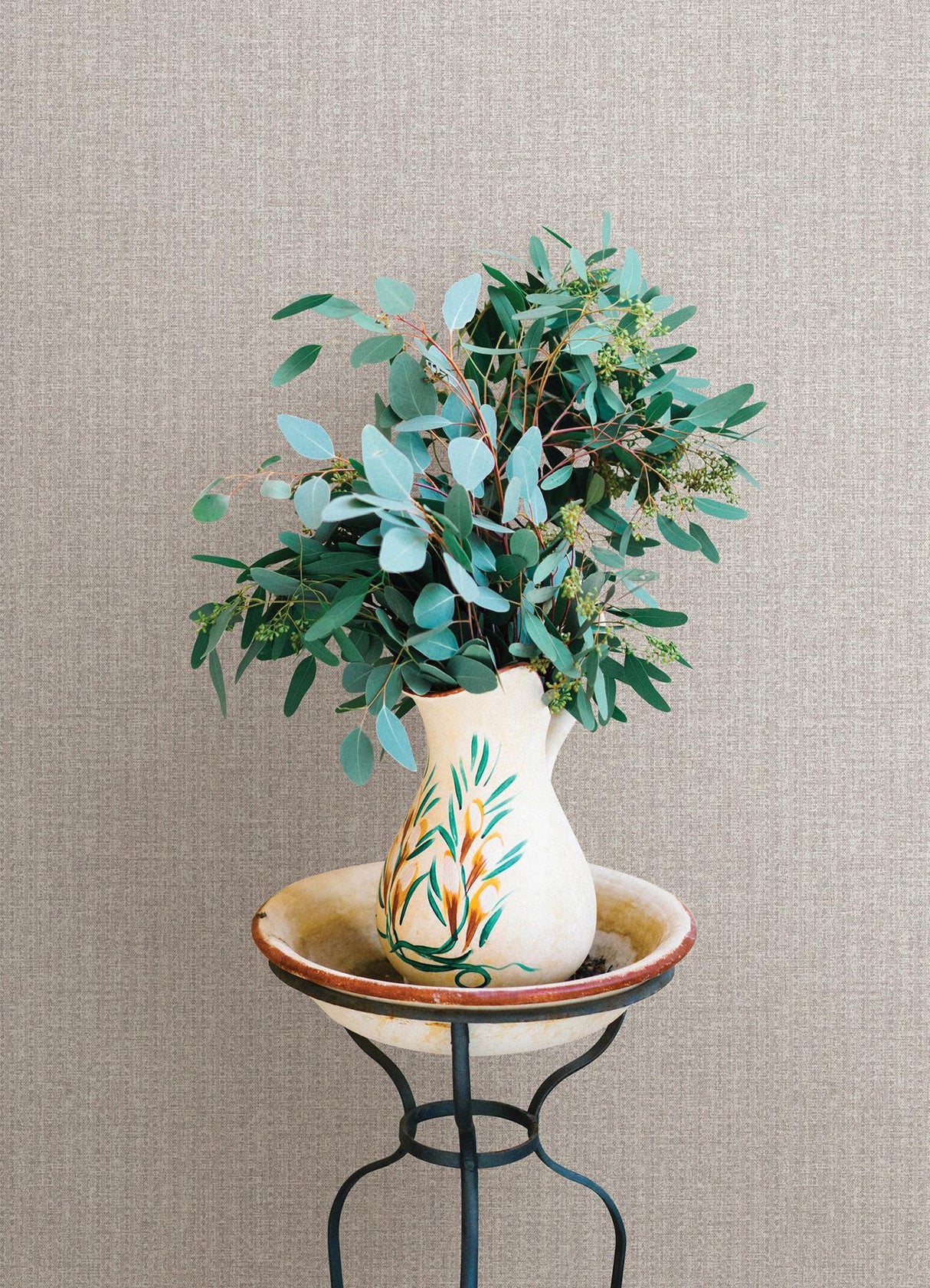 A-Street Prints Lawndale Lavender Textured Pinstripe Wallpaper