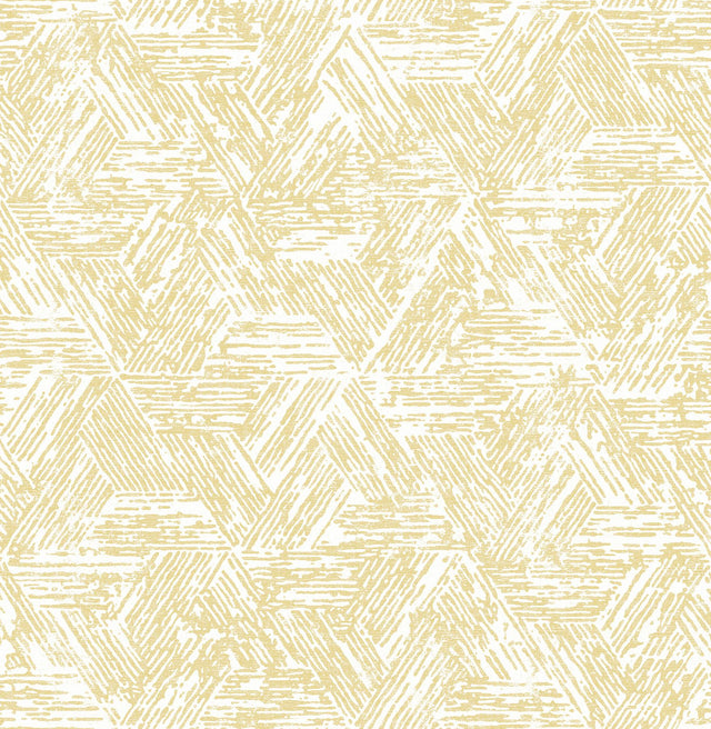 A-Street Prints Retreat Yellow Quilted Geometric Wallpaper