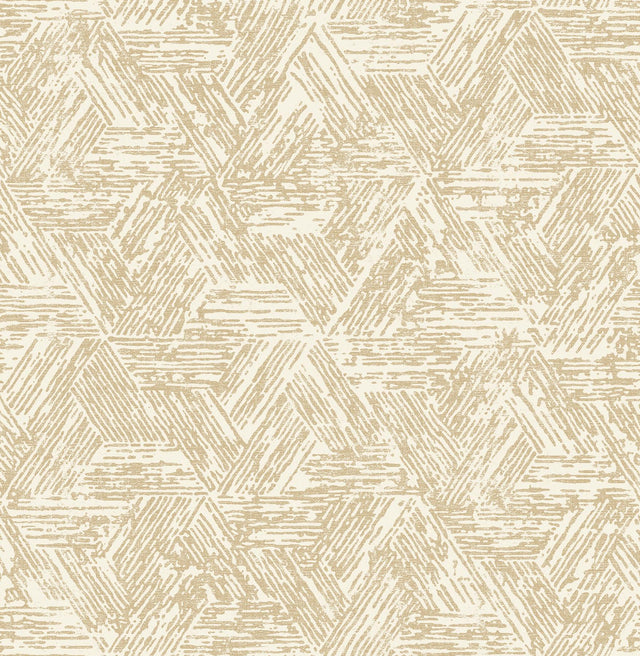 A-Street Prints Retreat Light Brown Quilted Geometric Wallpaper