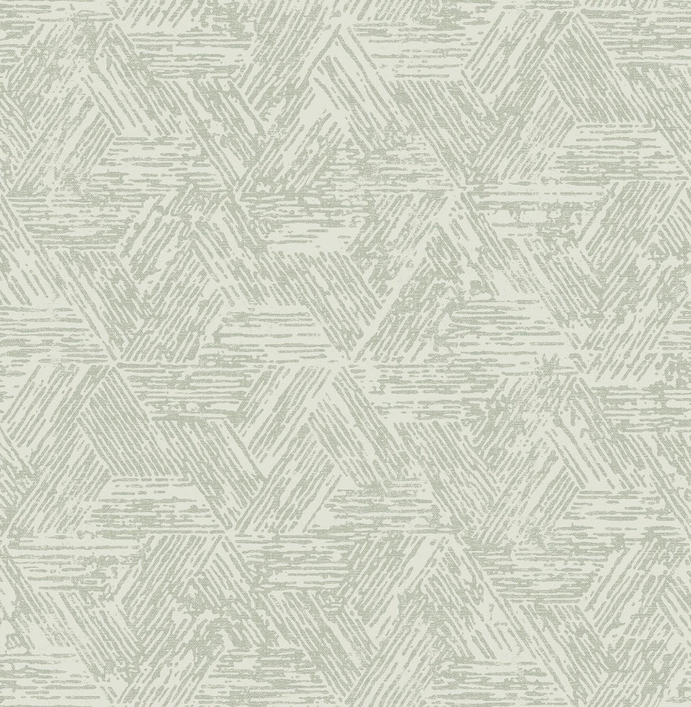 A-Street Prints Retreat Sea Green Quilted Geometric Wallpaper