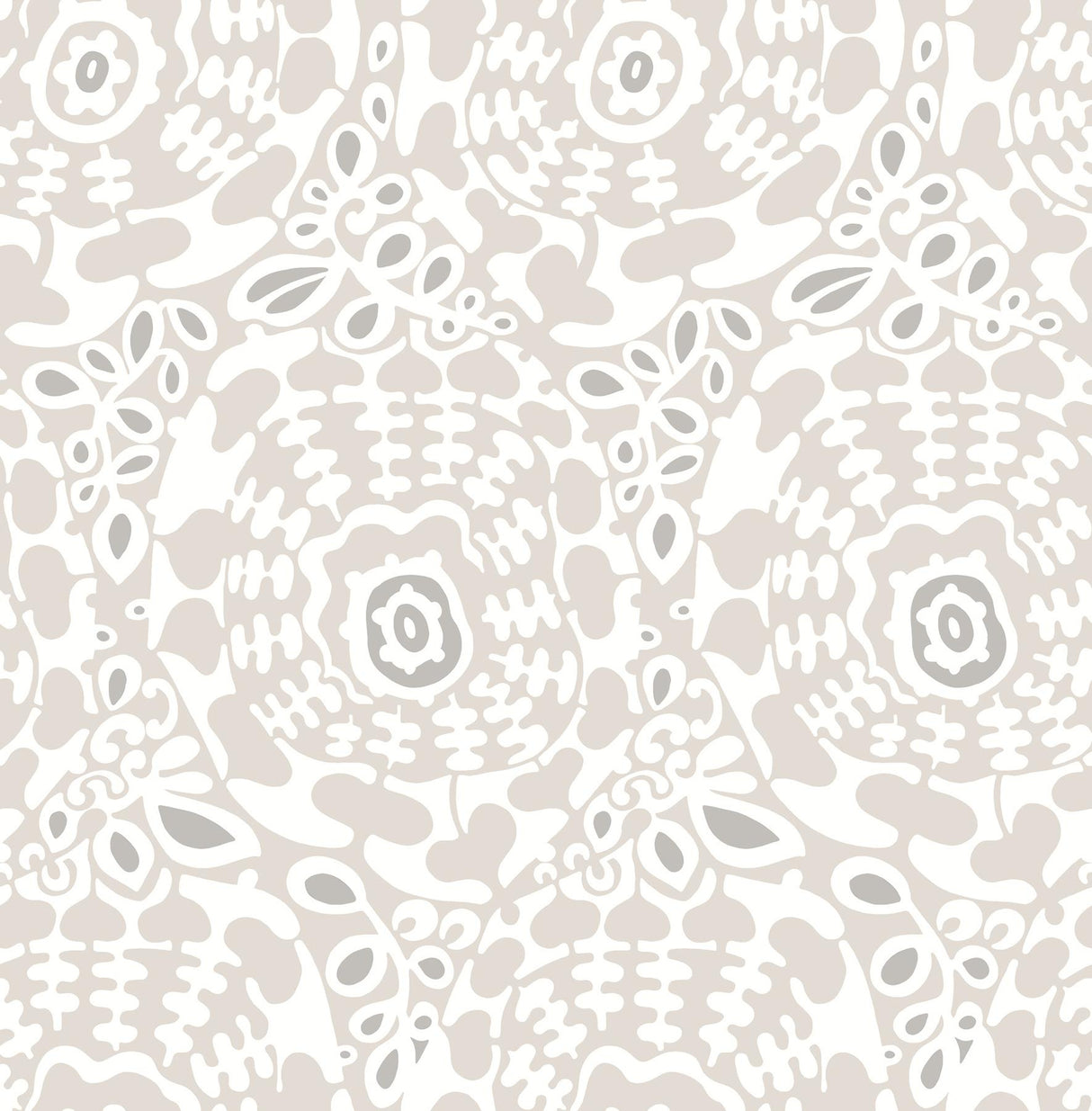 A-Street Prints Divine Grey Abstract Medallion Wallpaper