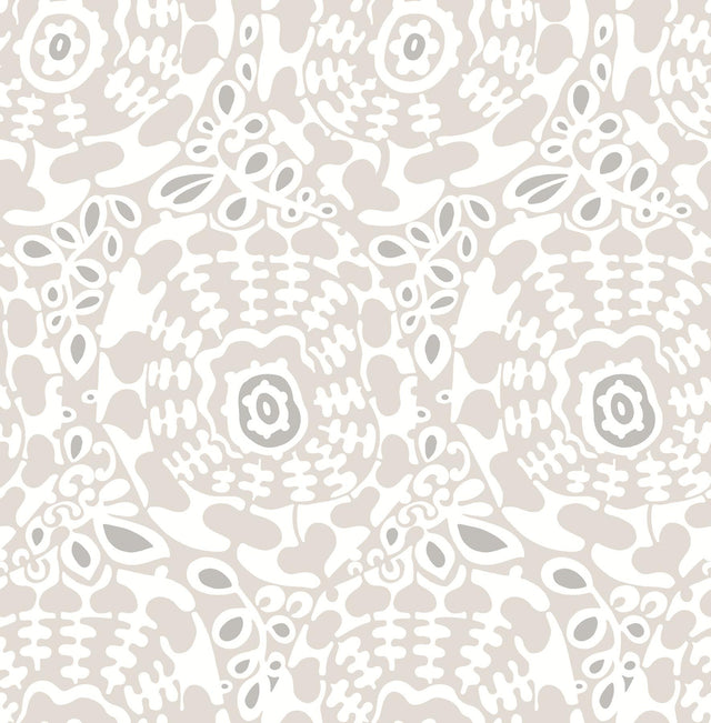 A-Street Prints Divine Grey Abstract Medallion Wallpaper