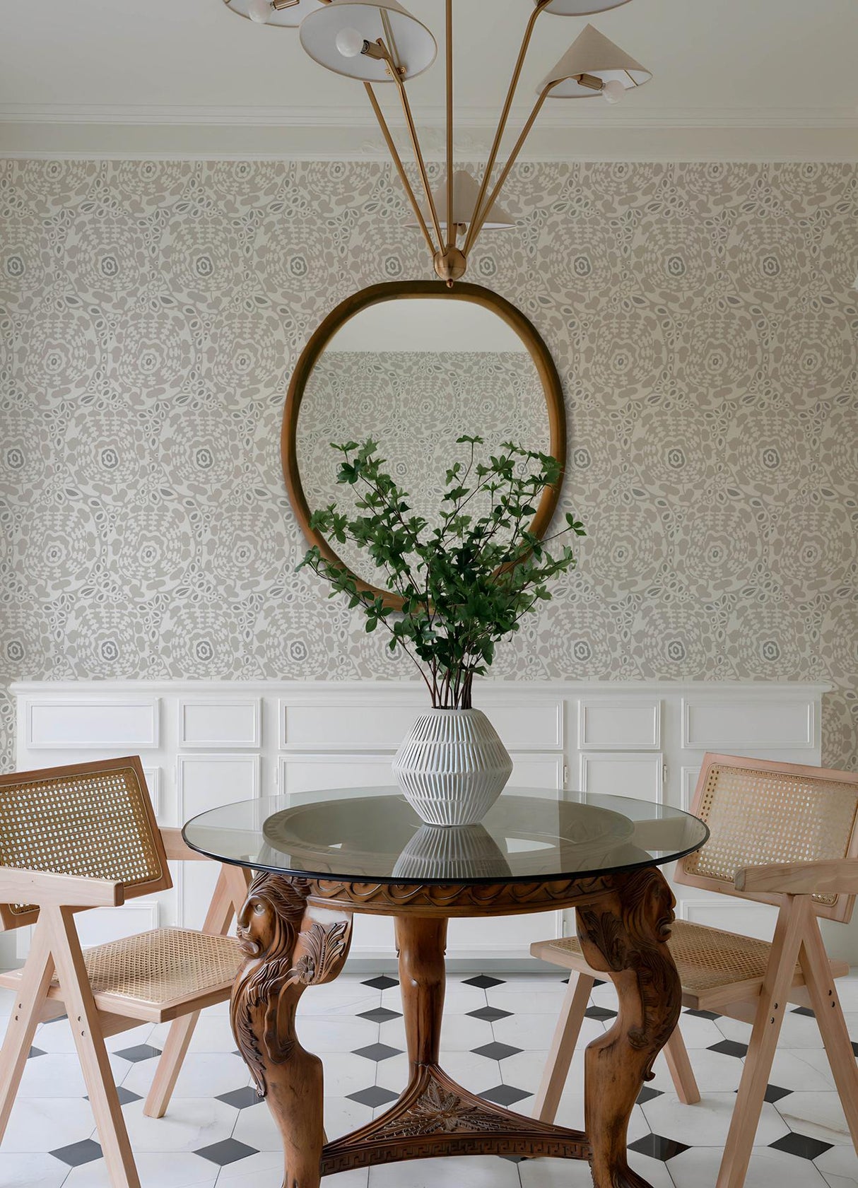 A-Street Prints Divine Grey Abstract Medallion Wallpaper