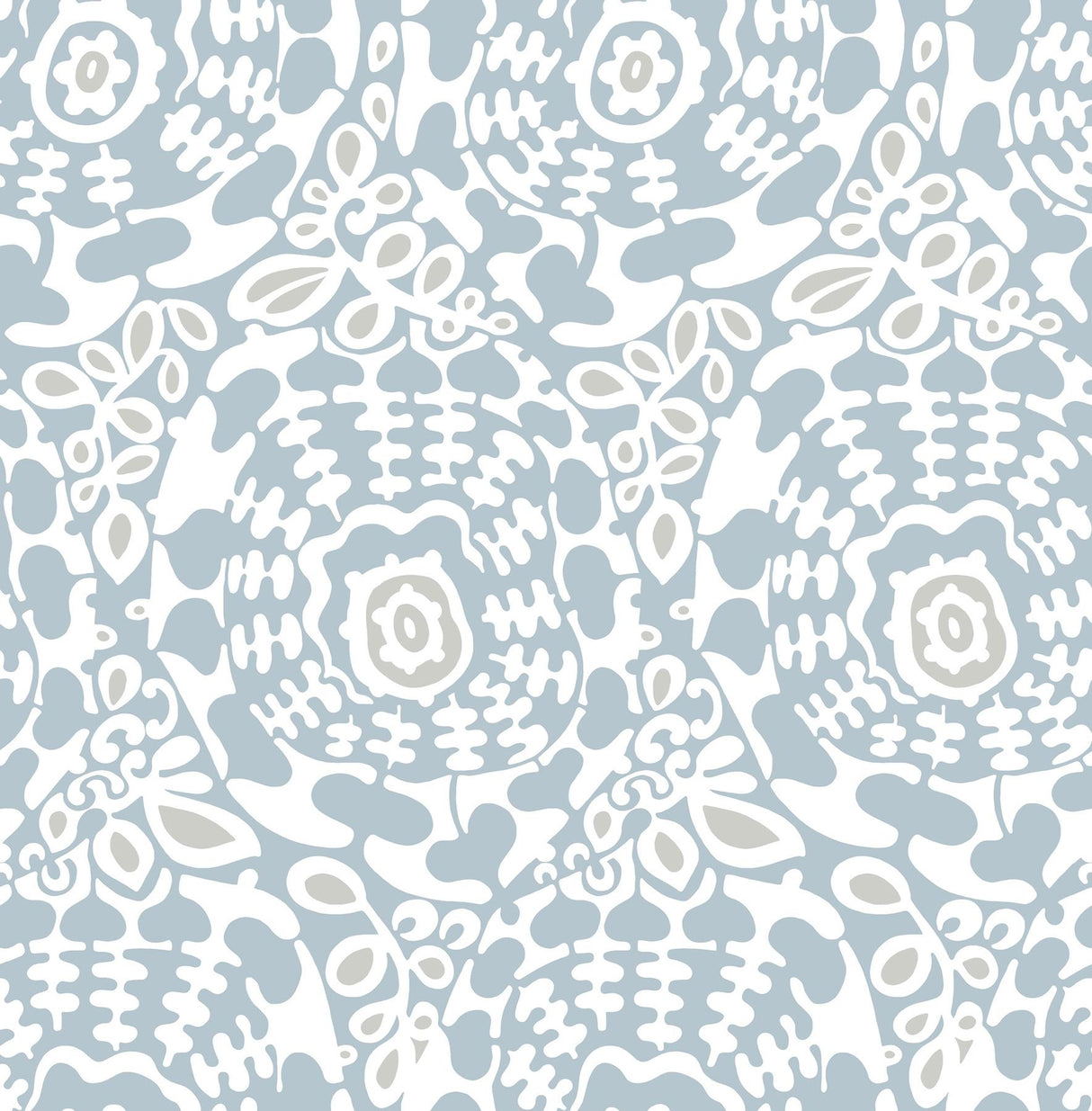 A-Street Prints Divine Light Blue Abstract Medallion Wallpaper