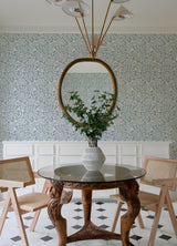 A-Street Prints Divine Light Blue Abstract Medallion Wallpaper