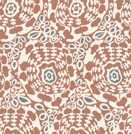 A-Street Prints Divine Rust Abstract Medallion Wallpaper