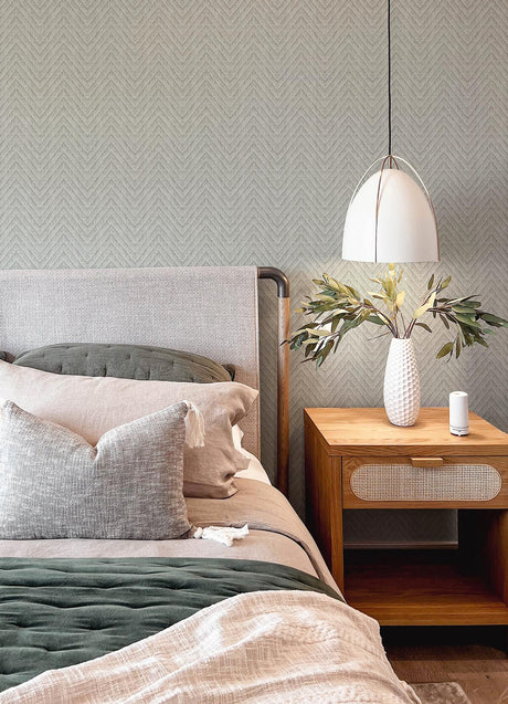 A-Street Prints Glynn Sterling Chevron Wallpaper