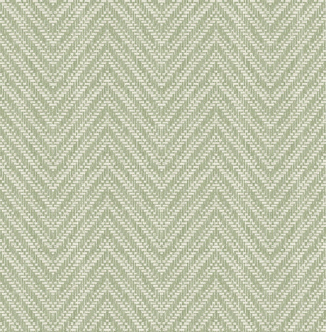 A-Street Prints Glynn Green Chevron Wallpaper