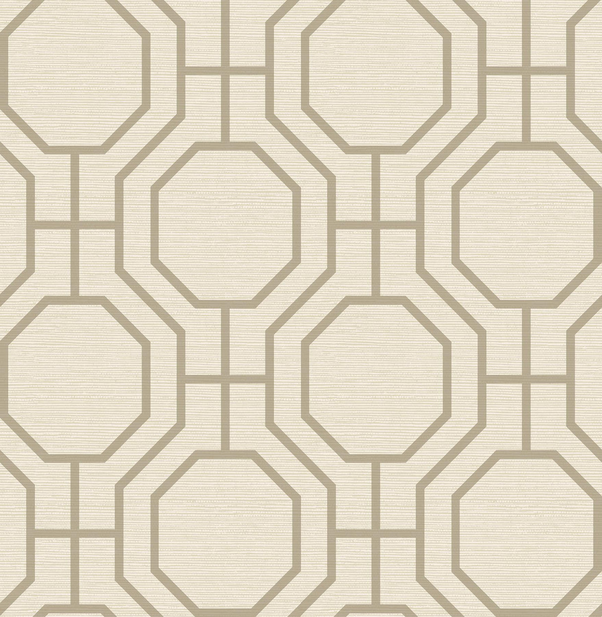 A-Street Prints Manor Taupe Geometric Trellis Wallpaper