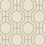 A-Street Prints Manor Taupe Geometric Trellis Wallpaper