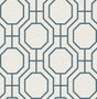 A-Street Prints Manor Blue Geometric Trellis Wallpaper